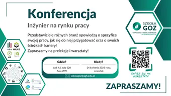 Plakat reklamujący wydarzenie Inżynier na rynku pracy