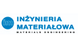 Logo Inżynieria Materiałowa. Niebieski napis Inżynieria Materiałowa na białym tle.